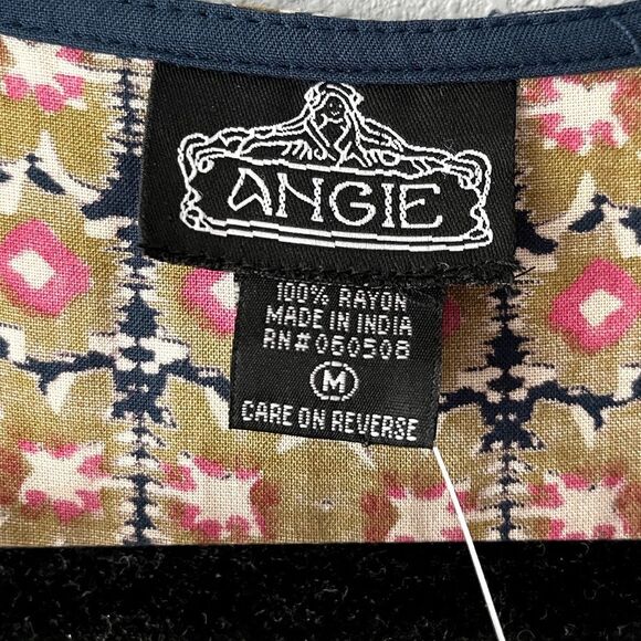 Angie Boho Floral Kimono Open Front Cardigan Duster Size Medium - Picture 5 of 5